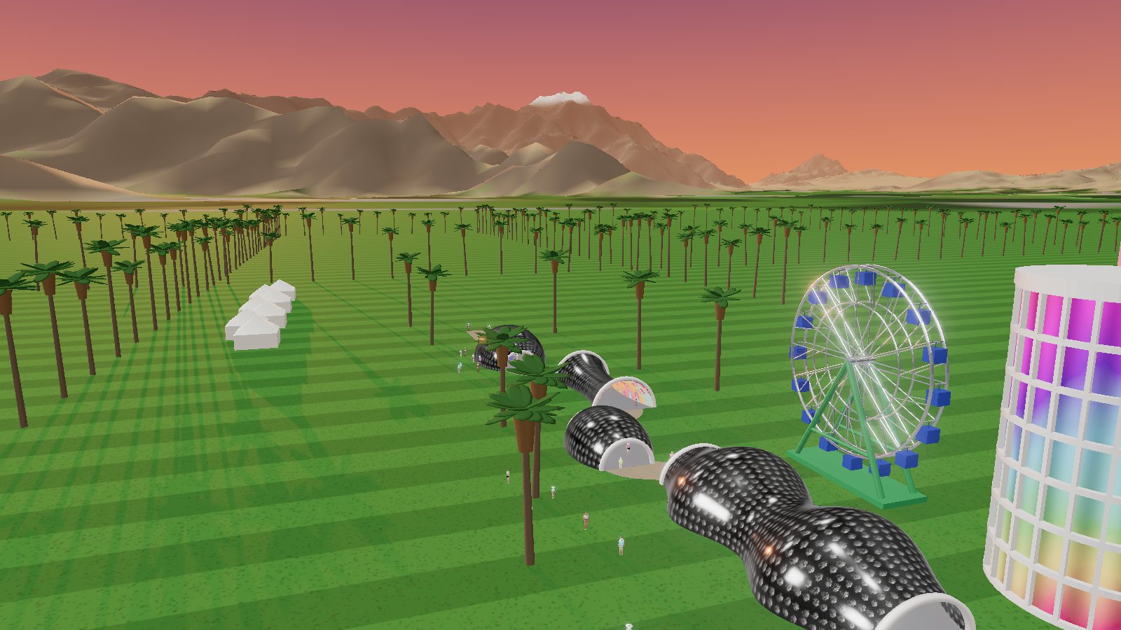 Prompt: sunset, over real desert-valley mountains